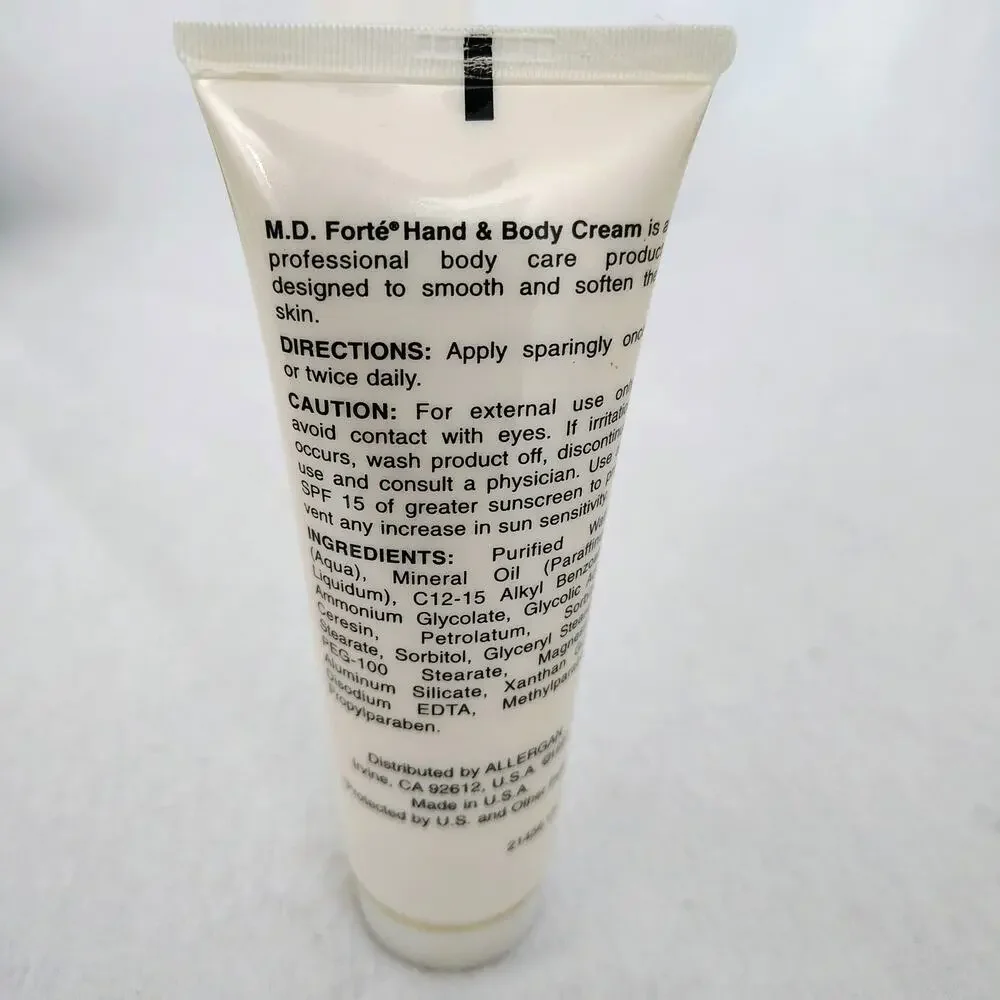 MD Forte Hand & Body Cream Glycolic Acid 4 oz. NEW Old Stock Discontinued